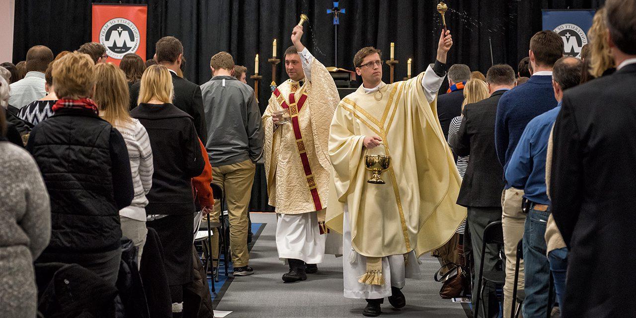 New Fieldhouse Blessing Monsignor Shea and Father Rober Shea